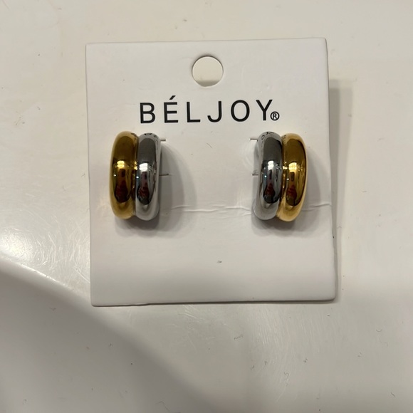 Earrings mixed metal posts - Picture 1 of 5